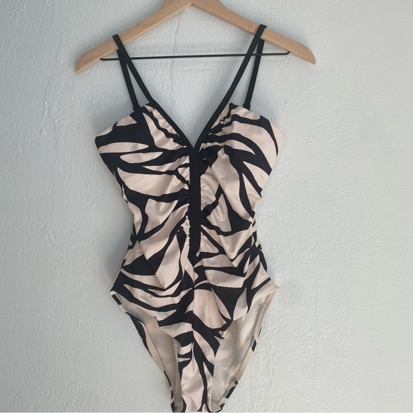 Sanctuary Black and Cream One Piece Swimsuit - Picture 1 of 5